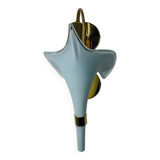 White fleur-de-lys wall lamp, murano glass, Italy, 1970