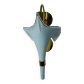 White fleur-de-lys wall lamp, murano glass, Italy, 1970