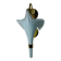 White fleur-de-lys wall lamp, murano glass, Italy, 1970