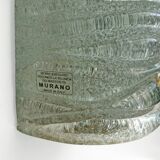 Pair of Barovier & Toso Art Deco Brass and Aquamarine Murano Glass Sconces