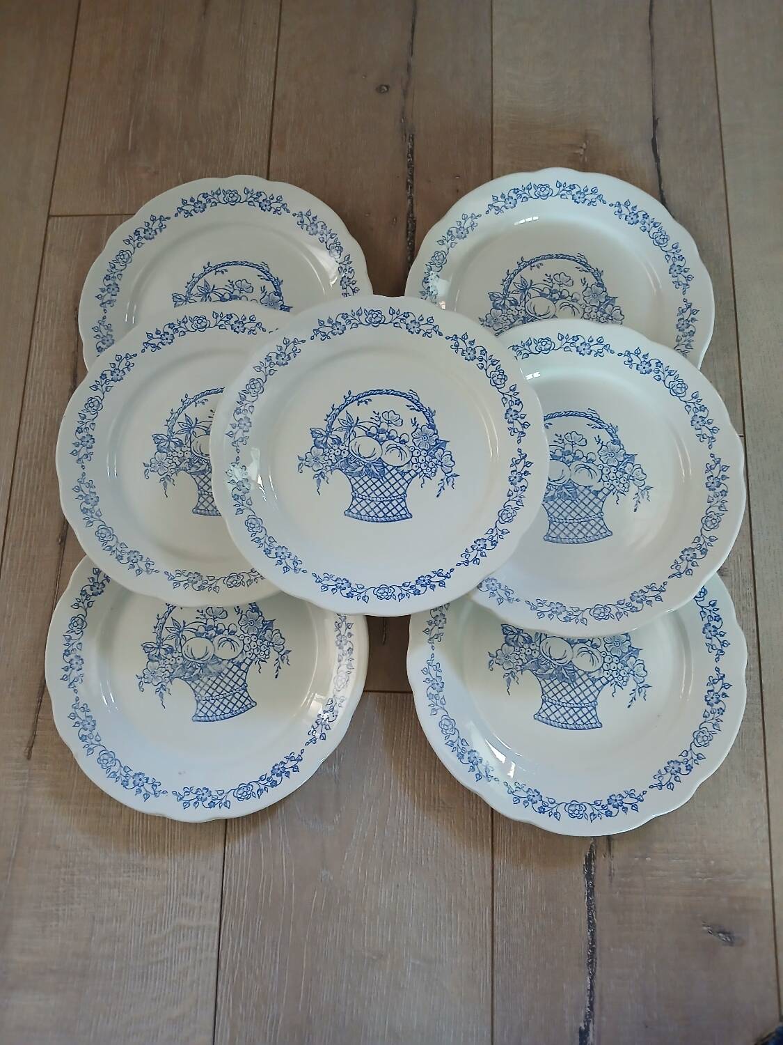 7 antique dinner plates
