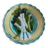 Majolica asparagus or artichoke plate
