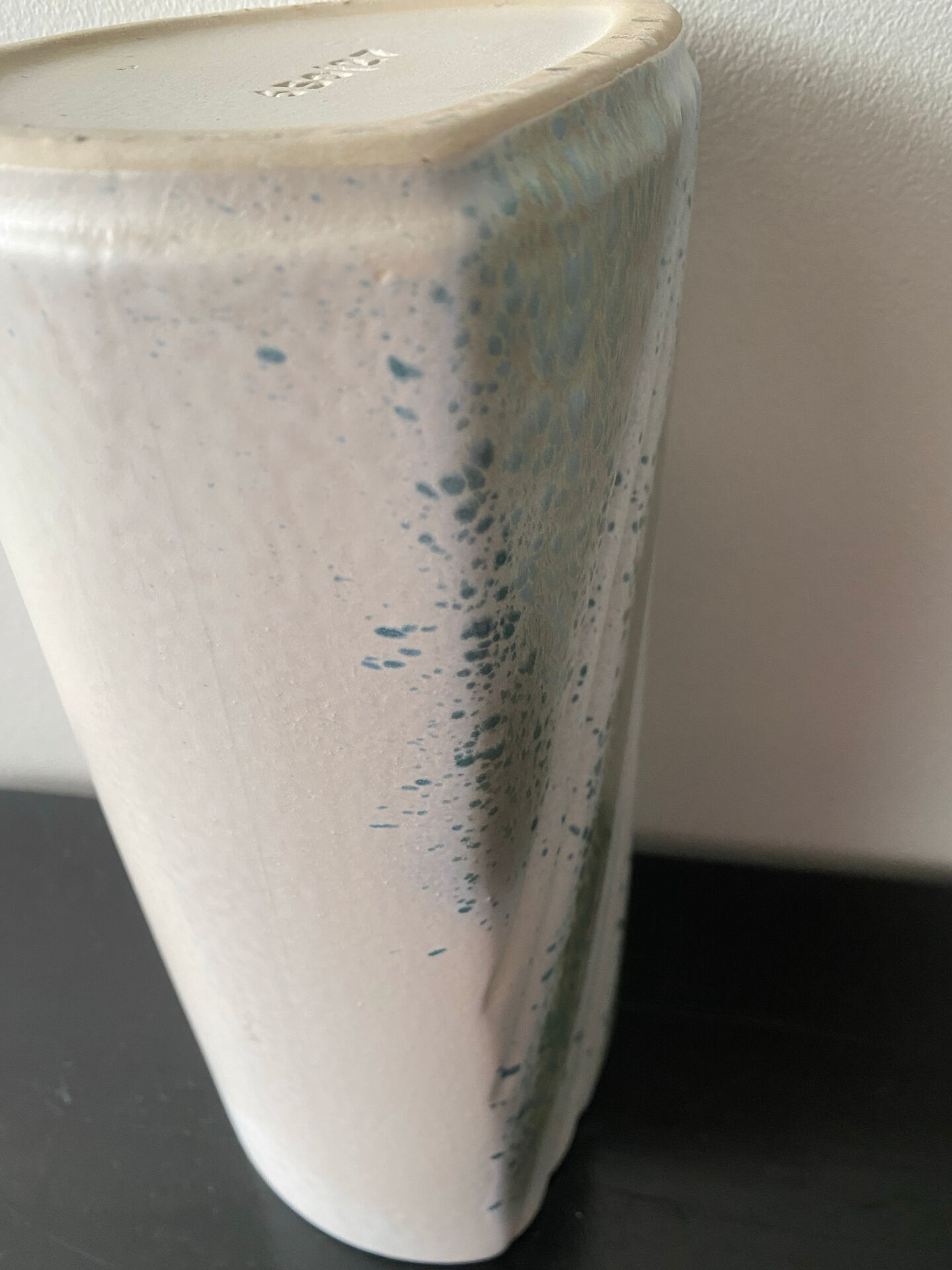 Large vintage vase numbered in pale green and white.