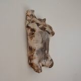 Male torso sculpture by patinated casting, signed to be identified.