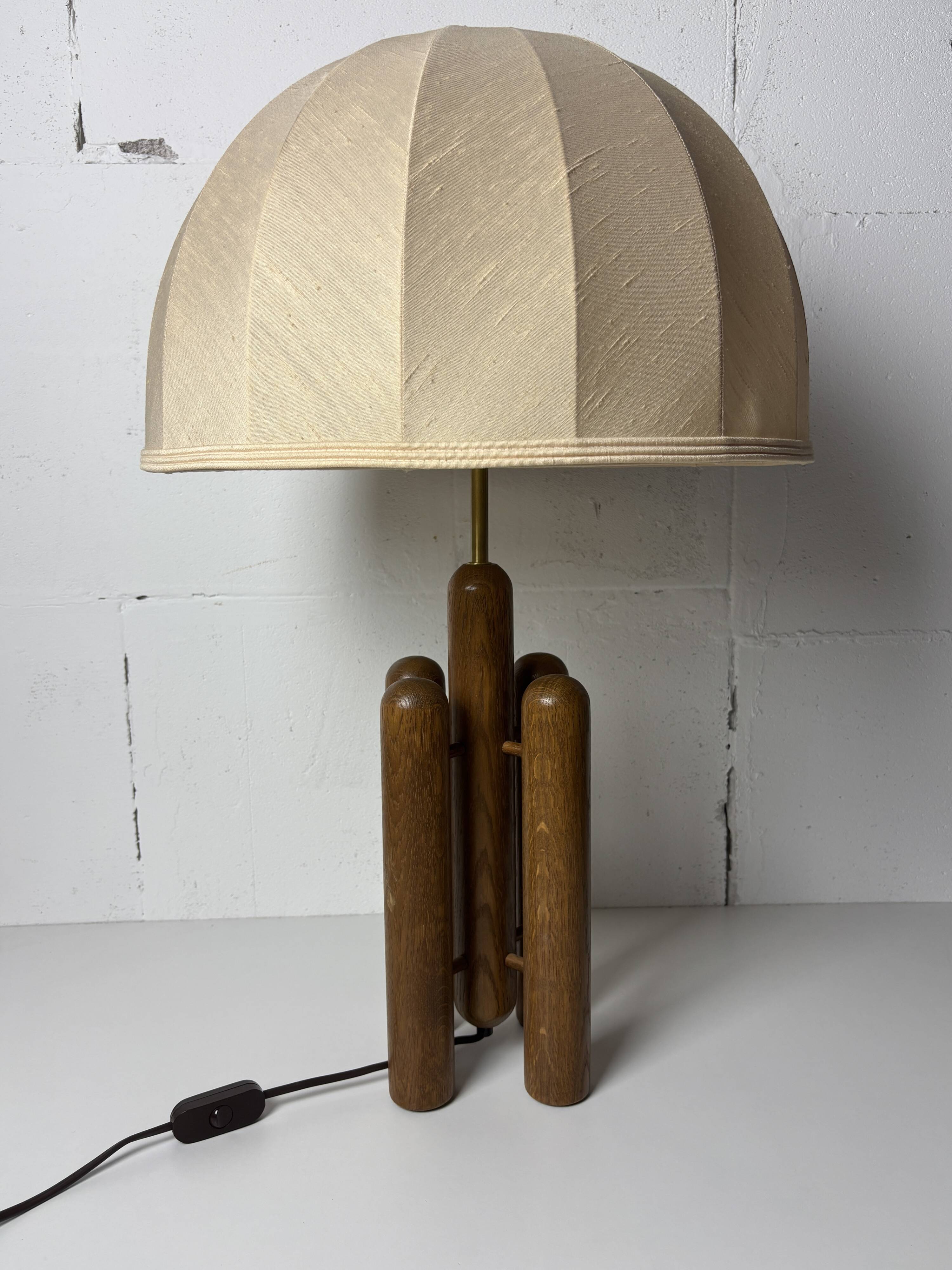 Midcentury organic sculptural architectural mushroom table lamp by Temde