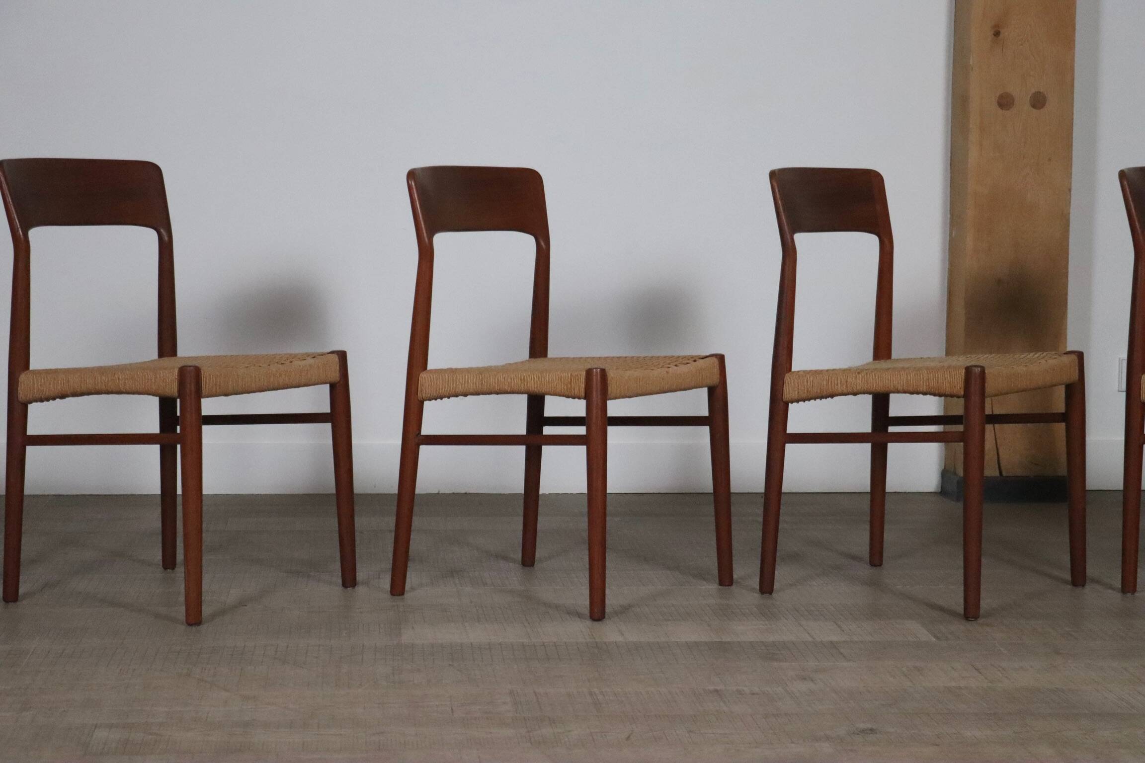 Kai Kristiansen Dining Chairs In Teak And Papercord For KS Mobler, Denmark 1960s, Set Of 6