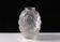 Satin pressed glass art deco vase, 1930s