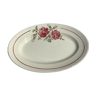 Dish oval Badonviller model Strasbourg cream decoration roses