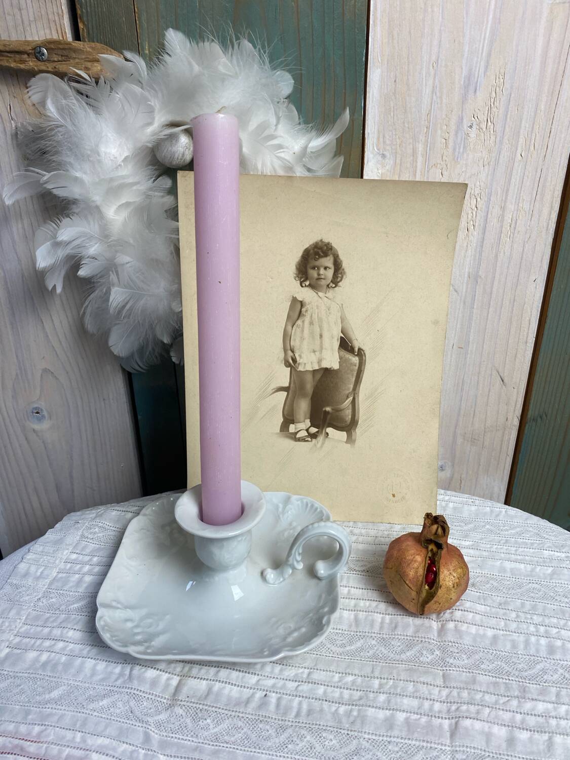 Old porcelain candle holder