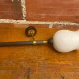 Antique Wall Lamp Torch JANSEN style Metal + White Opaline Vintage #C52