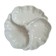 Flat compartmentalized philippe deshoulières porcelain white patterns in relief