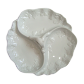 Flat compartmentalized philippe deshoulières porcelain white patterns in relief