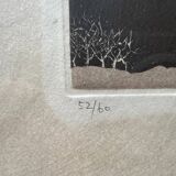 Engraving titled "Love on a Fish" by T. Ogaki