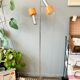 Floor lamp with 2 adjustable orange spots
