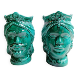 Sicilian ceramic head vases/ Moorish heads