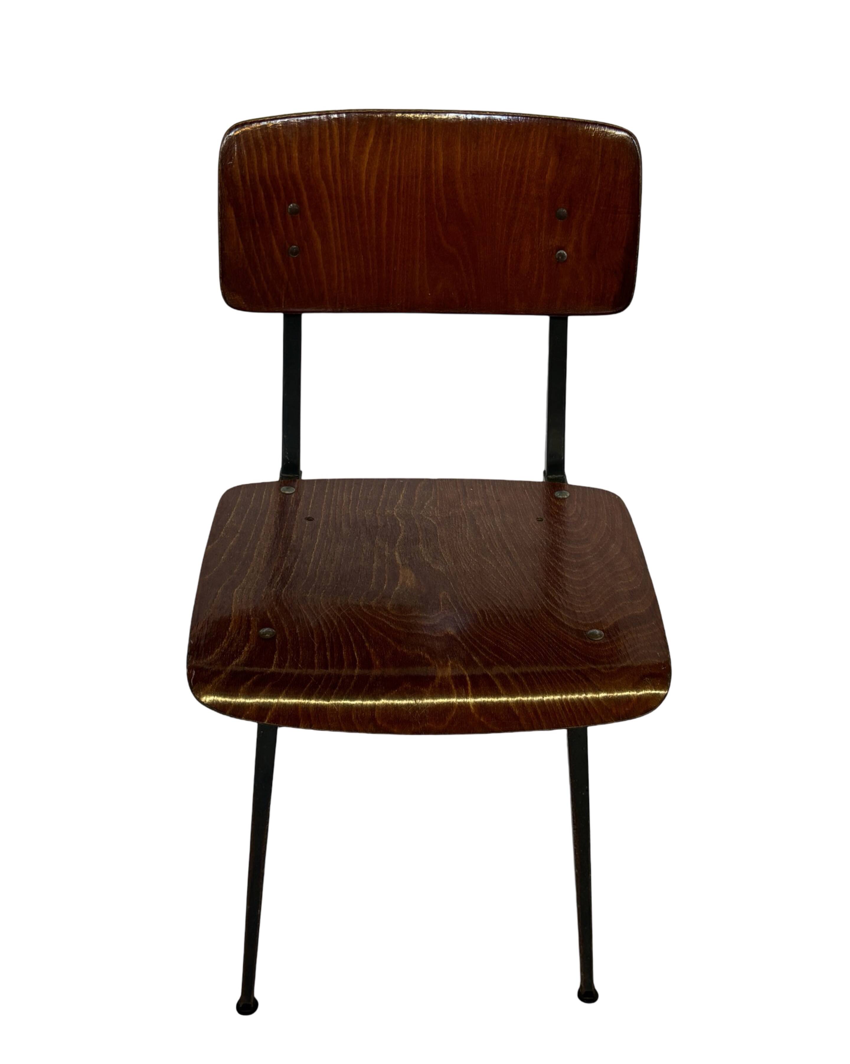 Vintage Marko holland industrial school chair 60's netherlands design