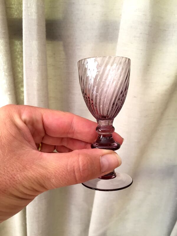 Service a liqueur ou a goutte en cristal de hartzwiller de couleur violet