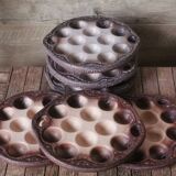 6 glazed ceramic snail plates