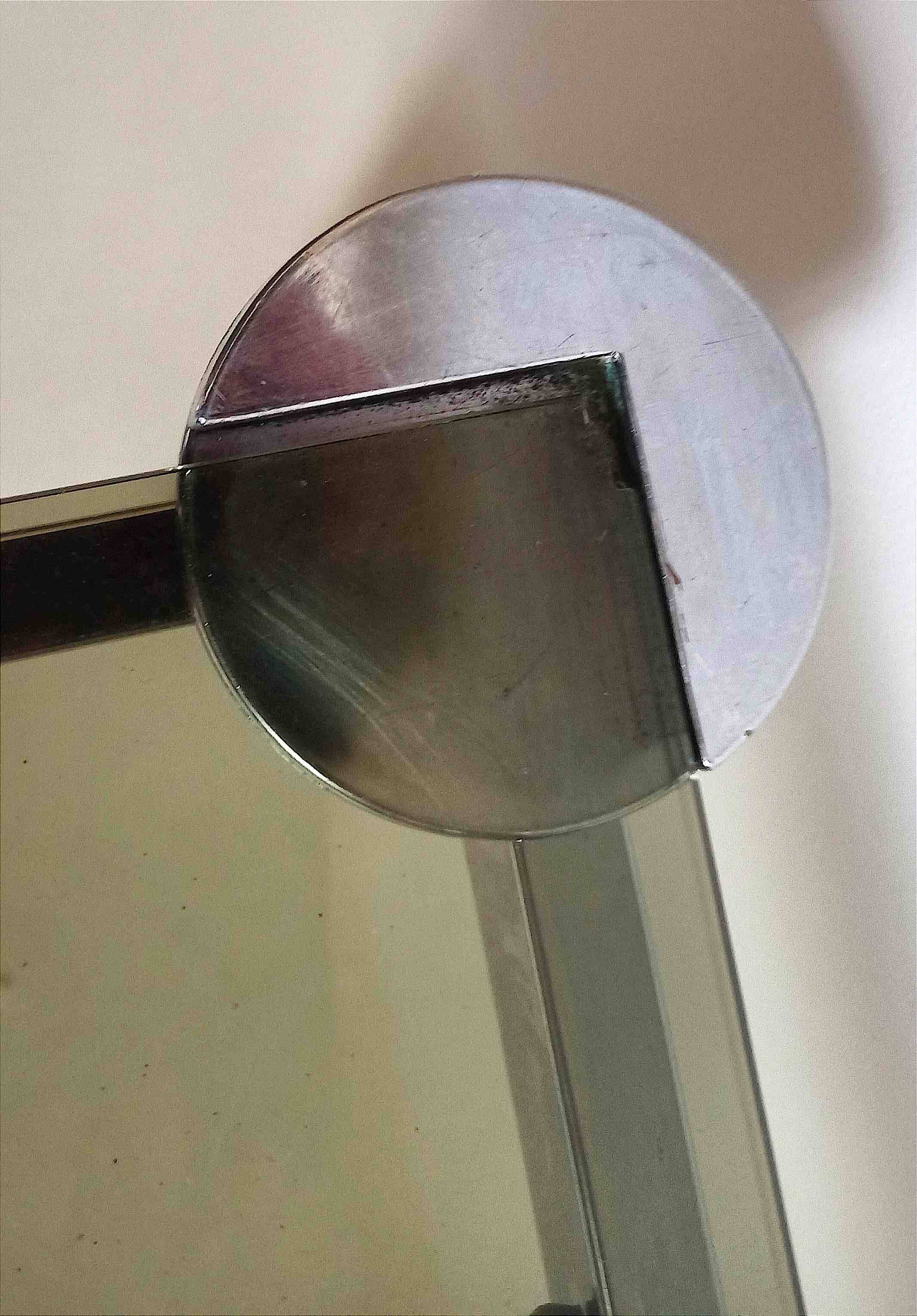 Rectangular coffee table 70s chrome and smoked glass 105 x 55.1 x 35.5 cm height