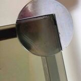 Rectangular coffee table 70s chrome and smoked glass 105 x 55.1 x 35.5 cm height