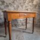 Vintage beech desk with a linoleum top and drawer.