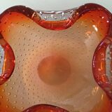 Orange Murano crystal ashtray