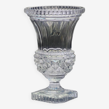 Ancien vase Médicis cristal taillé/Art Vannes France