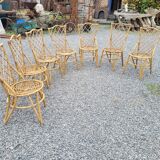 7 vintage rattan chairs