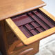 American wood desk, desk with drawers and folding extension, 50s