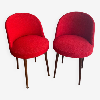 Paire de fauteuil vintage rouge
