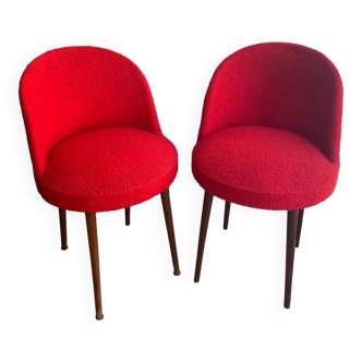 Pair of vintage red armchairs