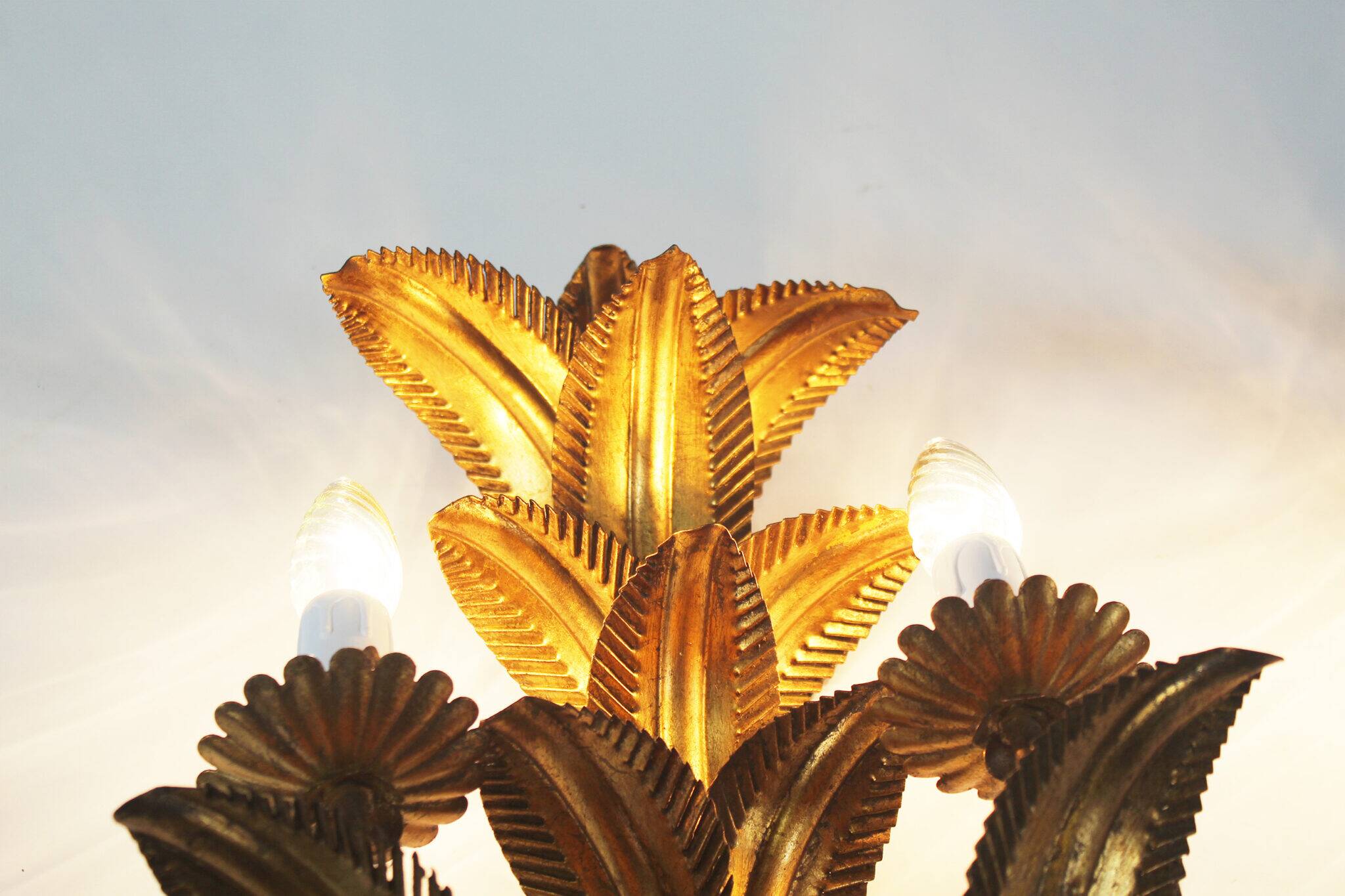 Pair of large vintage gilt sheaf scones by hans kögl