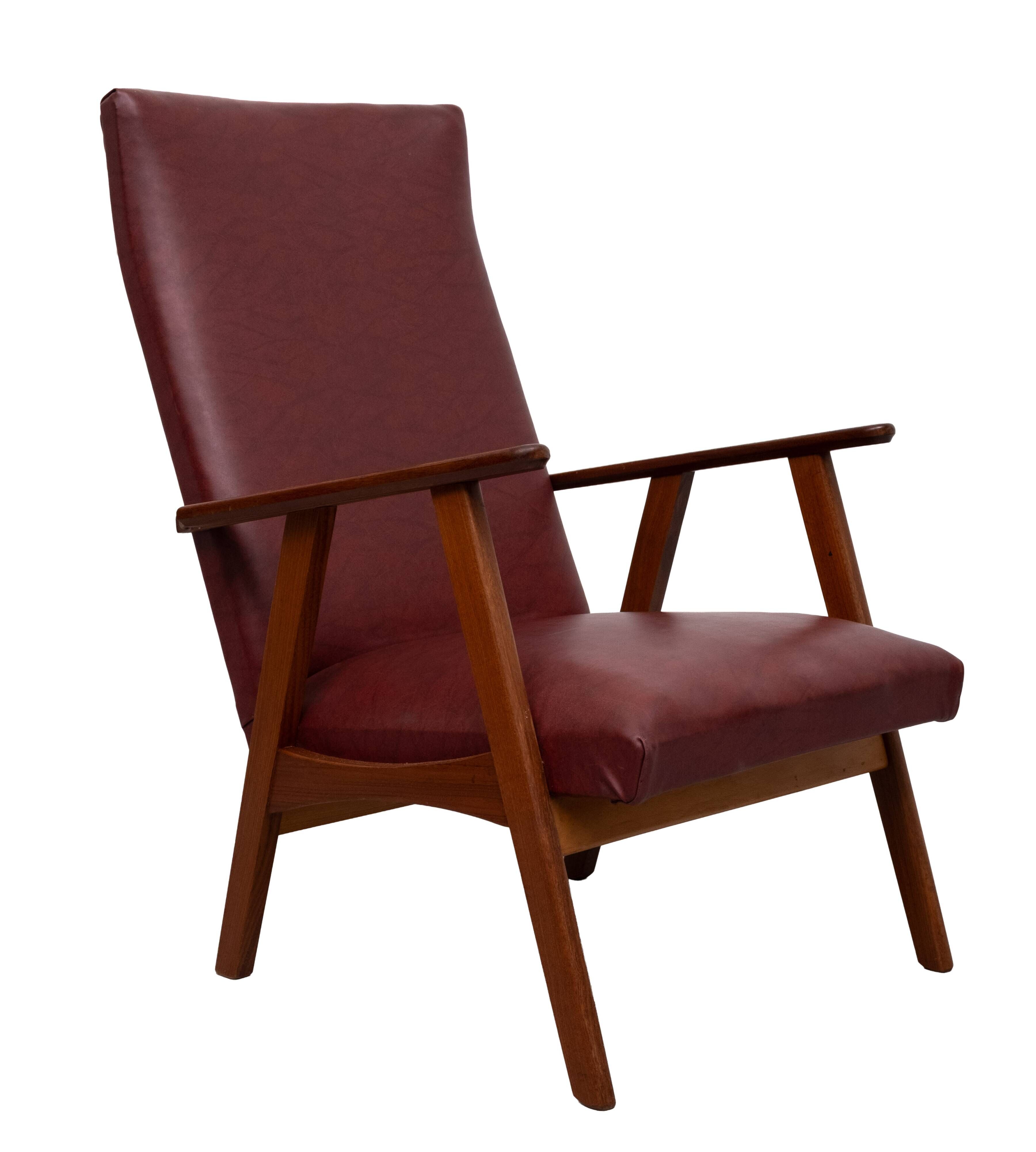 Teak High Back Lounge Chair 1960s Holland