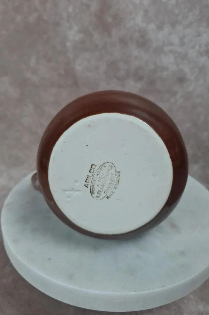Vintage Apilco brown porcelain jug