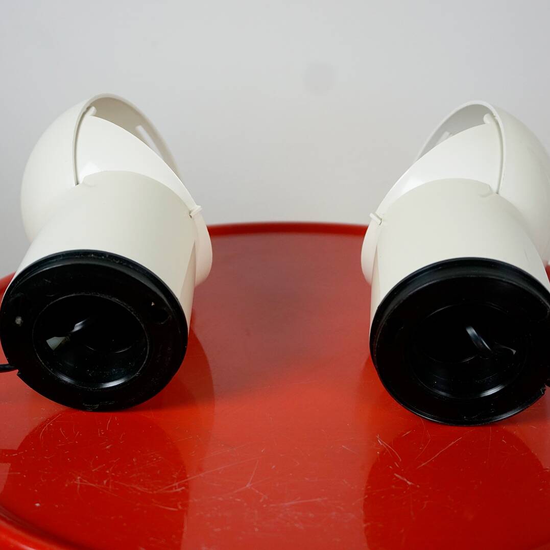 White Italian "Space Age Asteroidi" Table Lamps by Siberin Caronno