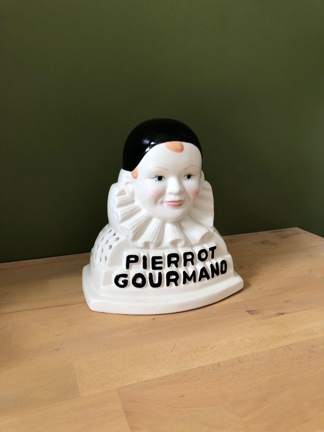 Vintage Pierrot gourmand double-sided lollipop display