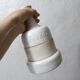 ancient stoneware soliflore vase in white