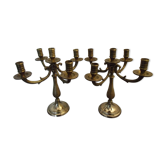 Pair of candlesticks 5 bronze lights