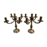 Pair of candlesticks 5 bronze lights