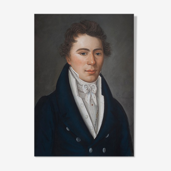 Portrait homme au pastel 1818 - tirage d’art