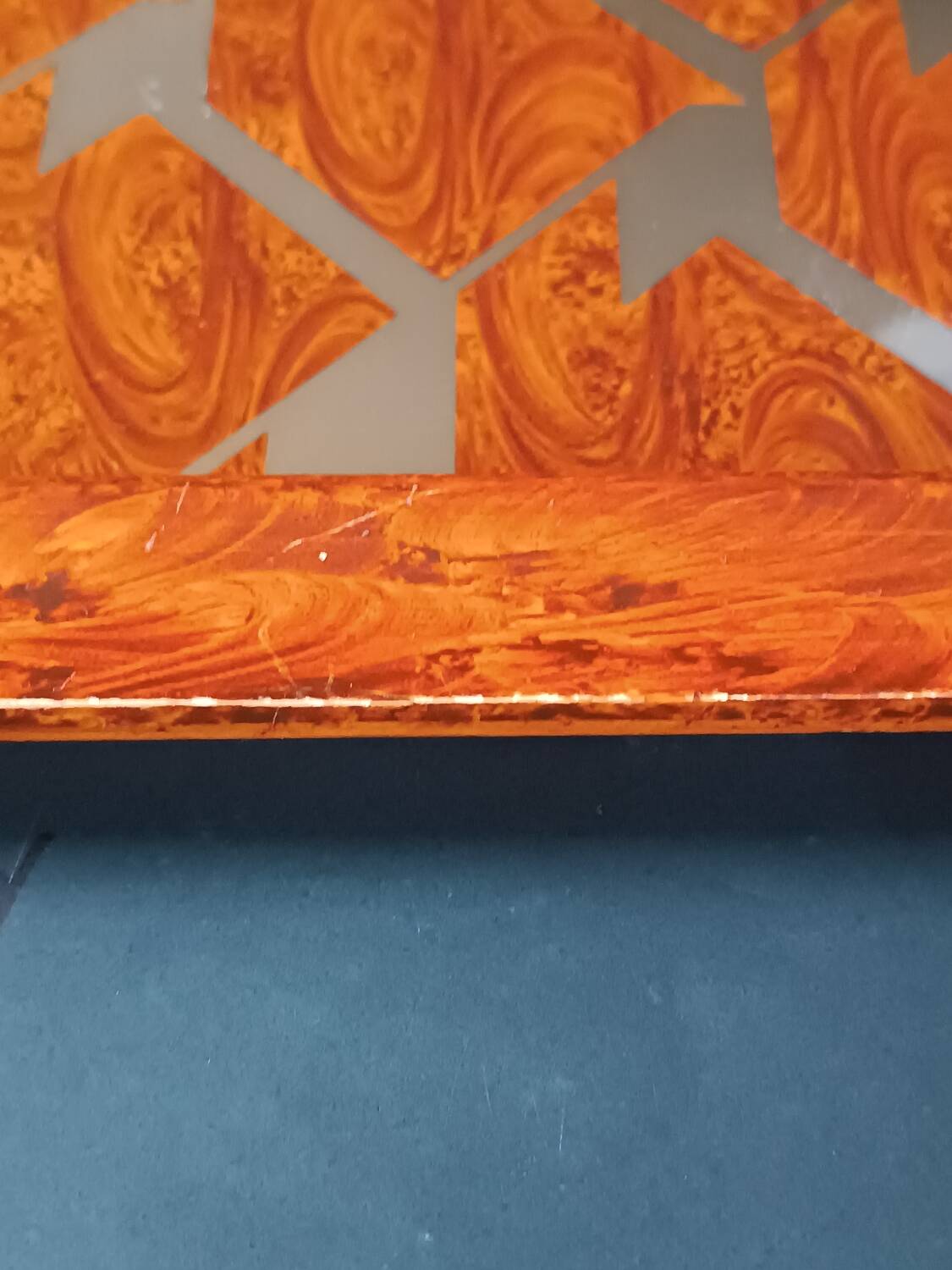 Two wooden and glass trays