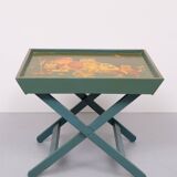 Turquoise Owl cross legs Serving table 1950s