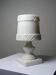 White sculpted alabaster night light, classic style, circa 1950-1970.