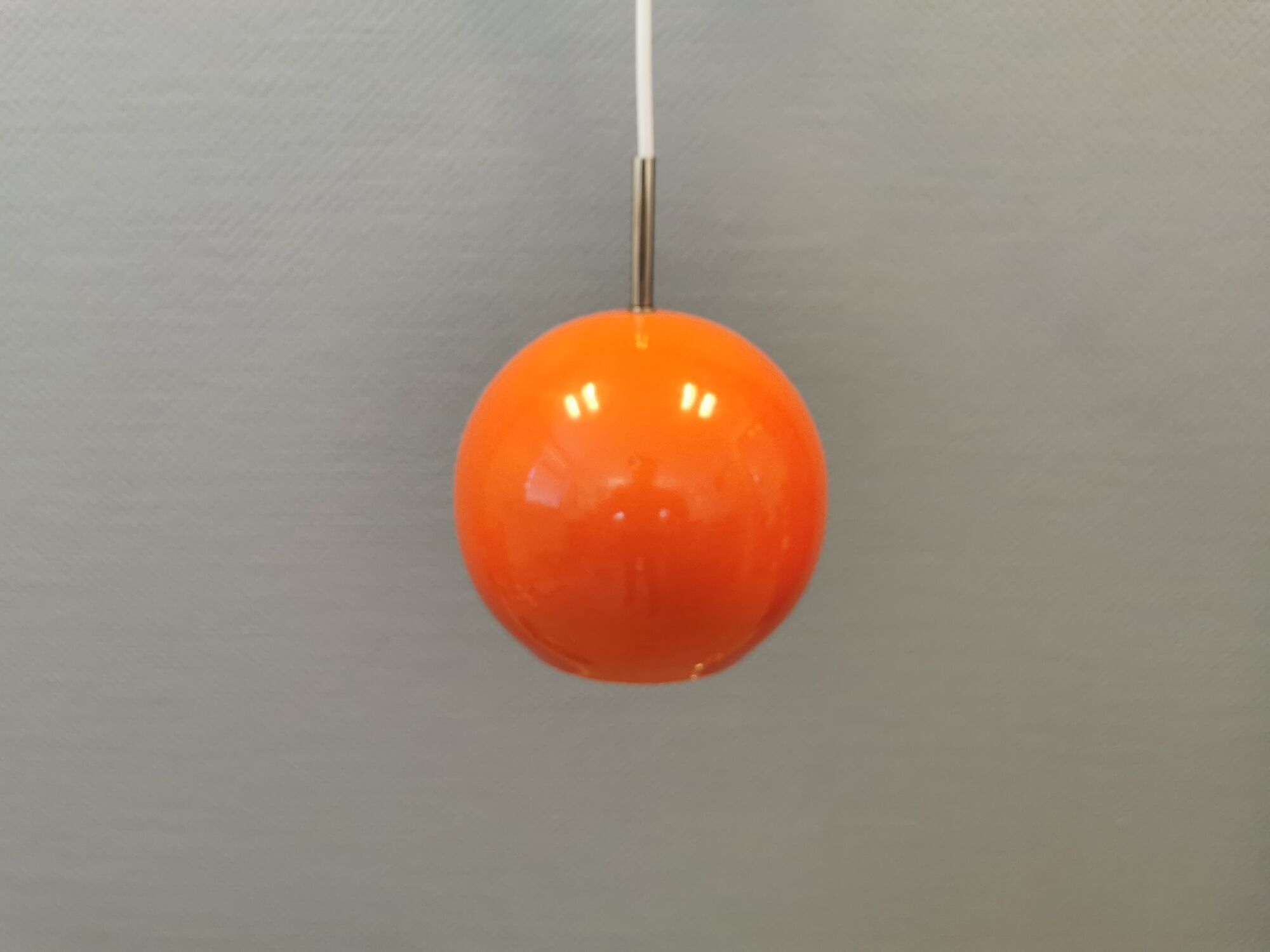 Orange ball lamp, Danish design and estimated from the 80