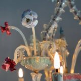 Venetian Rezzonico chandelier in multi-colored Murano glass, circa 1900