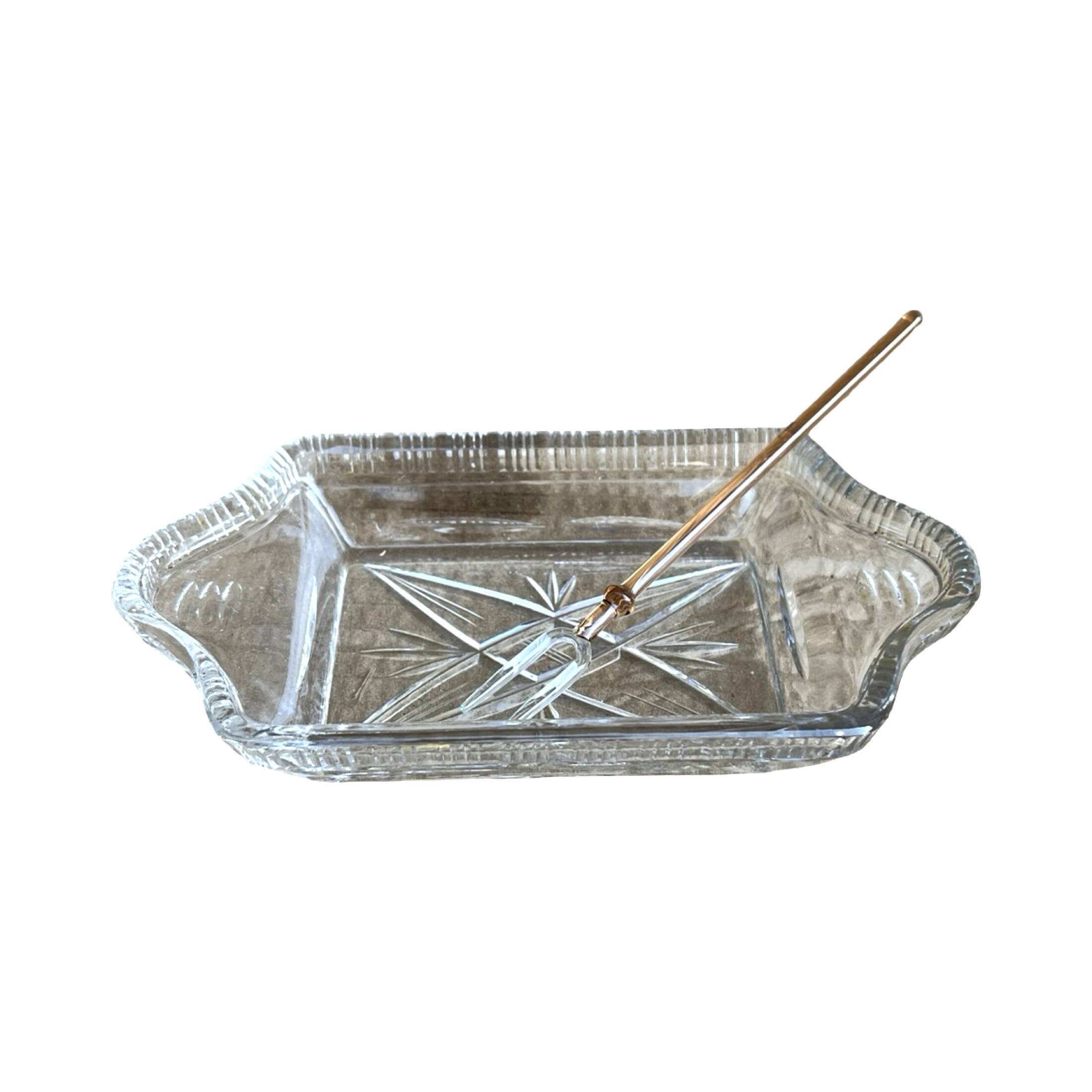 Crystal salad bowl for appetizers BOHEMIA, Czechoslovakia 1970s