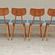 Lot de 4 chaises bois TON Bystrice Thonet bleu