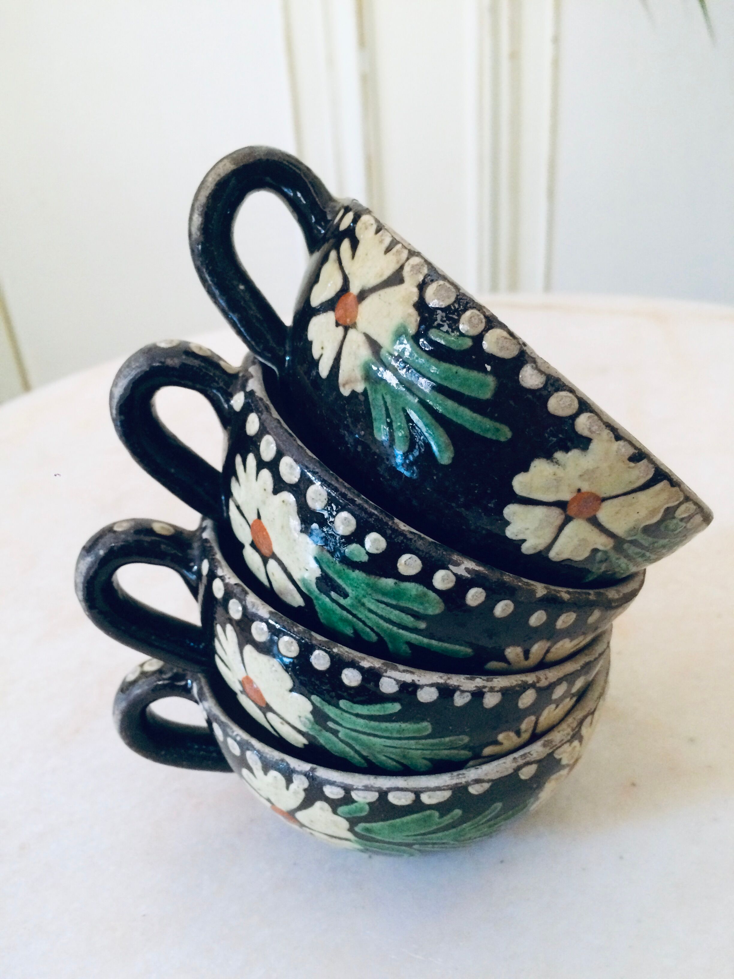 Old Marnaz terracotta cups