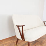 Mid-Century Norwegian Teak & Boucle Sofa, 1960s.