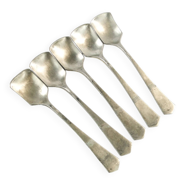 Set of 5 ice cream spoons, silver-plated white metal, Germany, 1930s